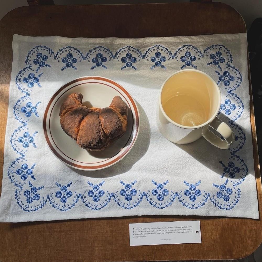 Square Cup Mat Cotton photo background cloth New Western Food Mats Table Decor