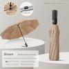 Large Thickened Windproof Reinforced Umbrella for Heavy Rain with Logo, Foldable Dual-Use Black Coating for Sun Protection and Uv Protection