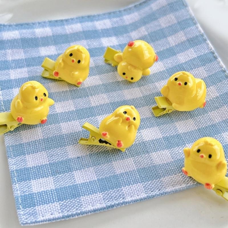 Princess Hair Clip 3D Chicken Hairpin Lovely Chick Hair Catch Barrettes Strong Hold Hairpin for Girls