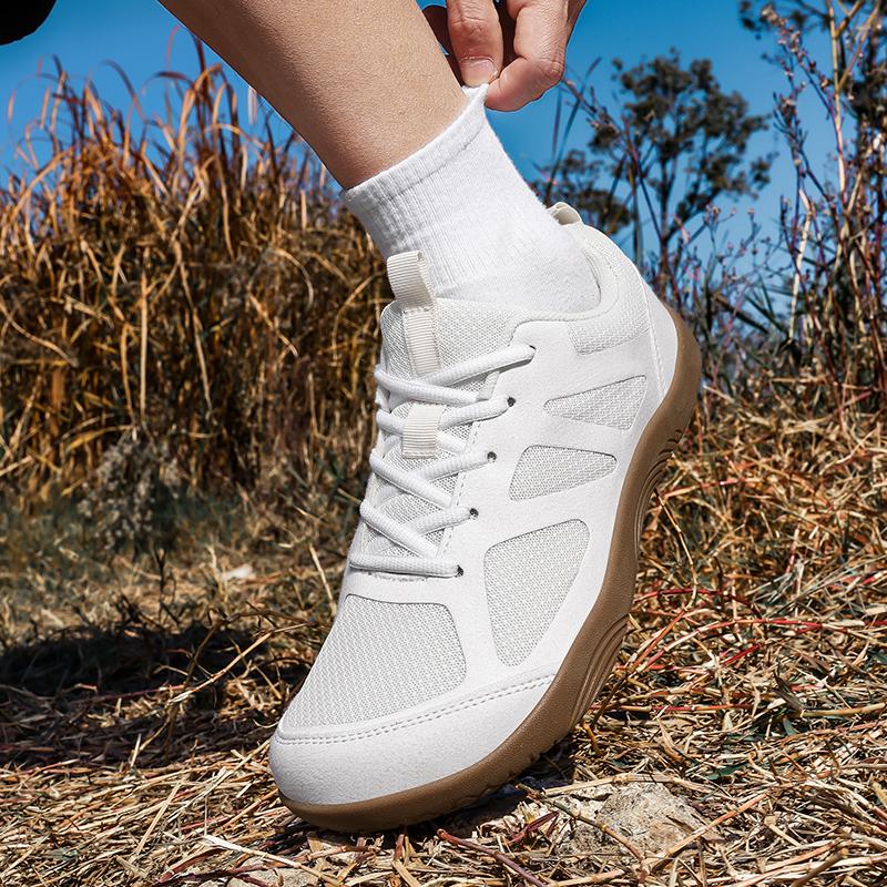 New Wide Toe Shoes Men'S Mesh Breathable Sneakers Casual Lace Up Walking Shoes Outdoor Non-Slip Comfortable Zapatos De Hombre