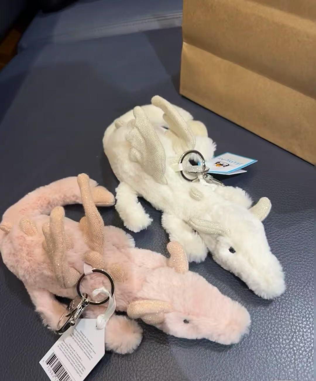 

Плюшевый брелок-подвеска «Снежный дракон»: Милый брелок-кукла и украшение 15cm розовый