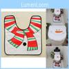 Cozy White Snowman Toilet Cover Set For Festive Christmas Bathroom Decor