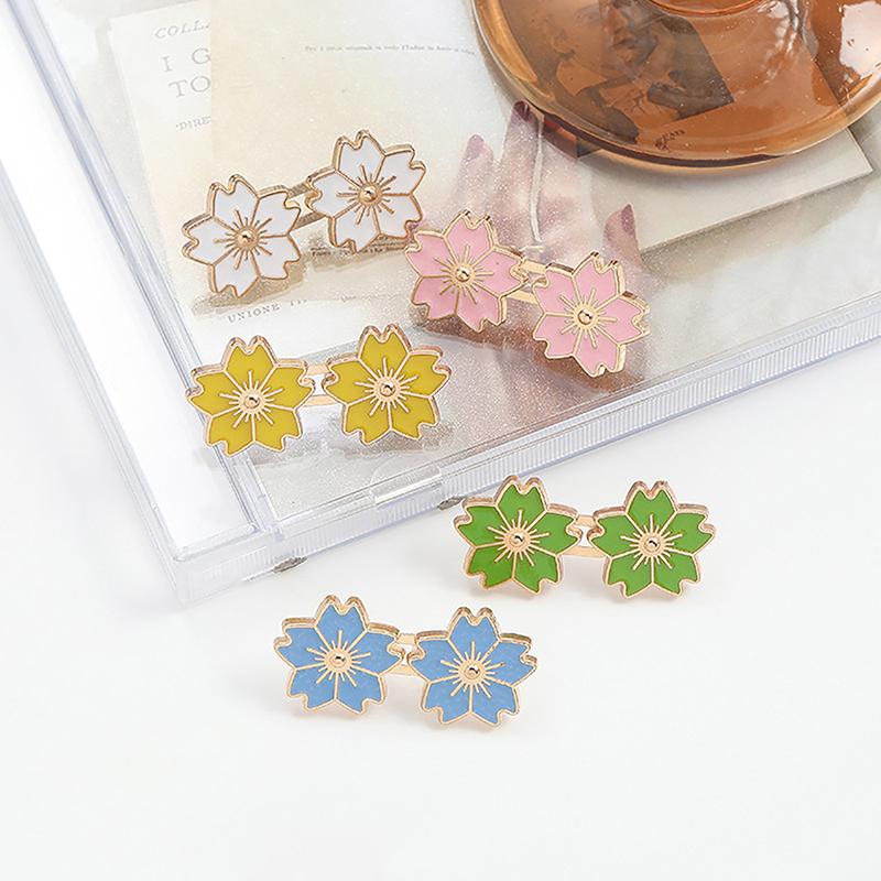 Colorful Sakura Adjustable Tightener Waist Buckle For Jeans Flower Shaped Button Adjuster For Pants And Skirts Waist