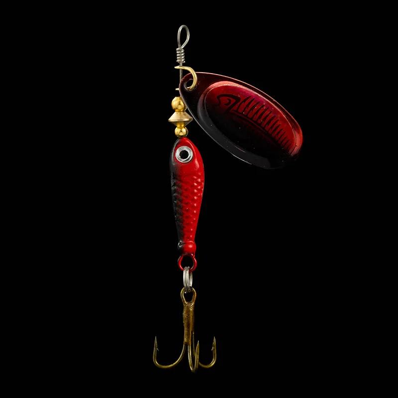 

Special Lure Bait for Bass with Upturned Mouth9gRotating Spoon-Shaped Metal Hard Bait Treble Hook Bionic Fake Fish Bait 7cm 9g