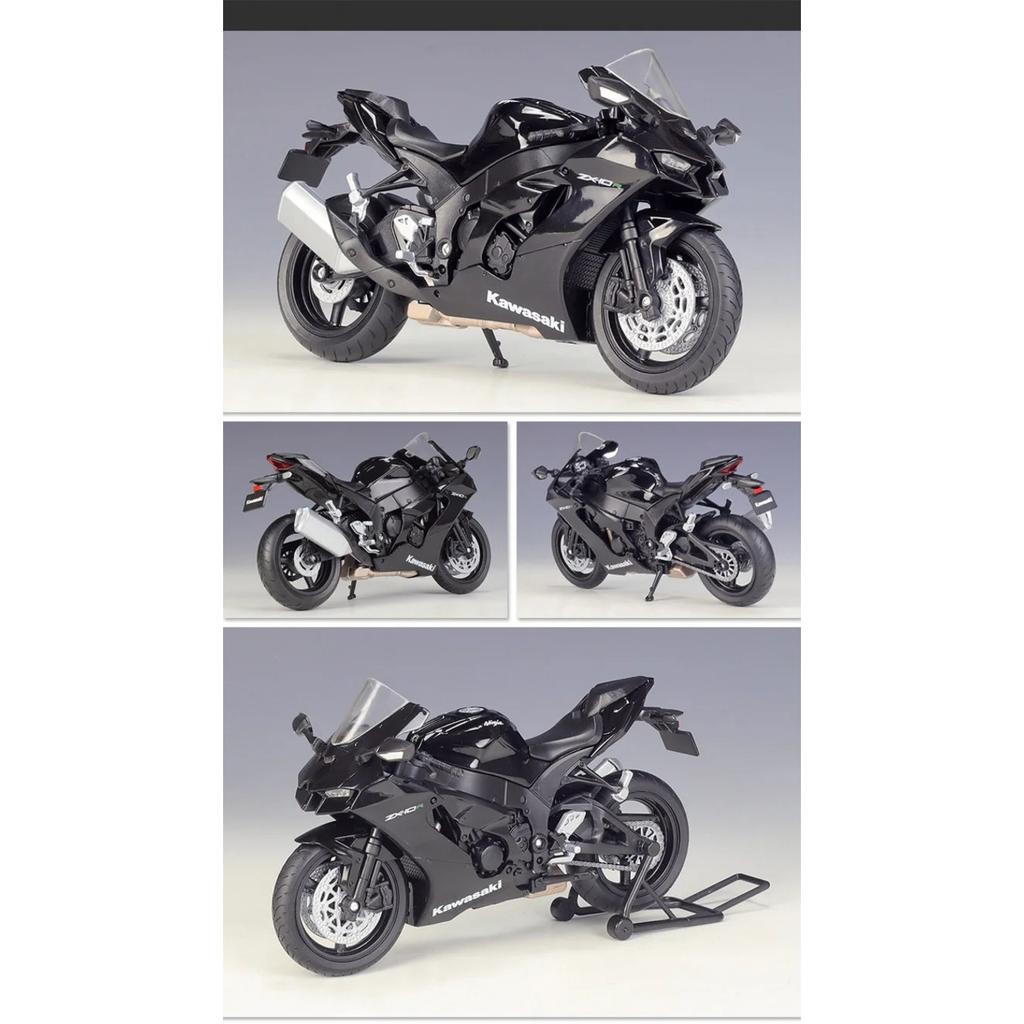WELLY 1/12 2021 Kawasaki Ninja ZX-10R Alloy Motorcycle Model Simulation Diecast Metal Scale Motorcycle Model Childrens Toy Gifts