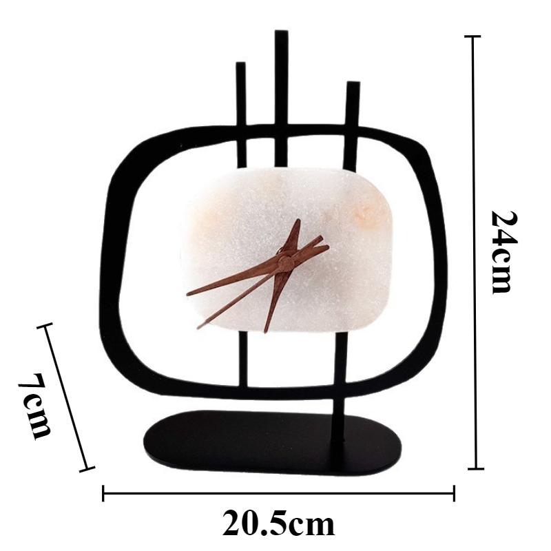 

Marble Table Clock Small Geometric Desktop Clock Modern Minimalist Household Desk Clocks Living Room Decoration Accessories