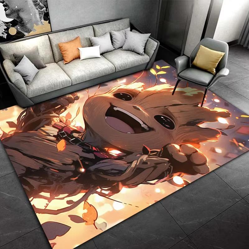 Marvel-Groot Avengers Little Tree Man Carpet for Living Room Home Decor Large Area Bedroom Floor Rug Non-slip Easy Mat