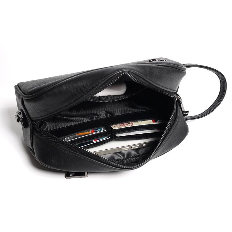 Herren Geldbörsen Retro PU-Leder Münzbörse Luxus Business Handtaschen Vintage Handgelenktasche Handy Taschen Einfarbige Aufbewahrungstaschen