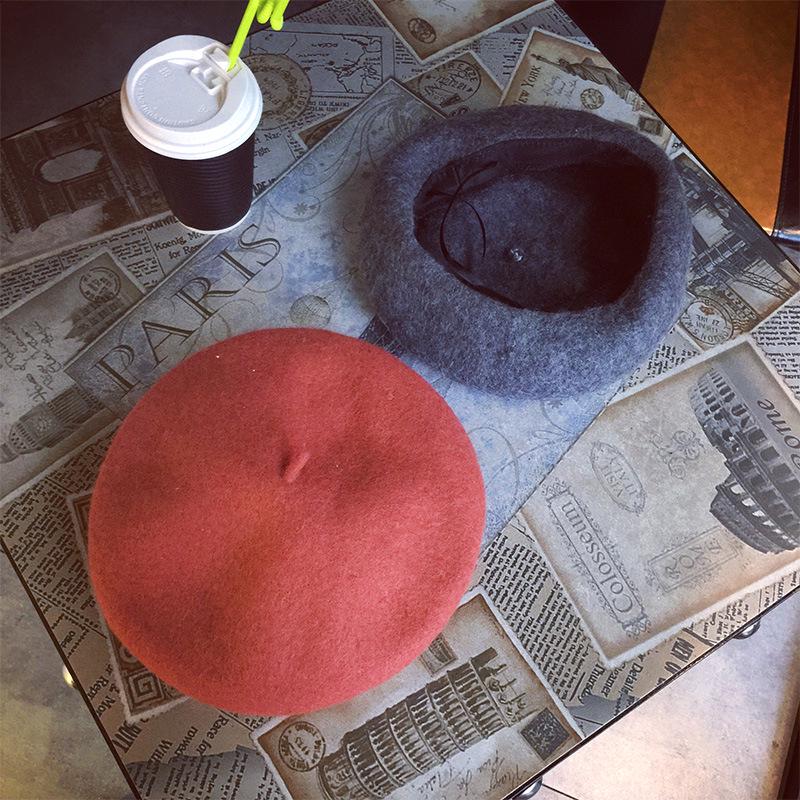 Beret ladies vintage woolen casual painter hat a simple bei hat trend