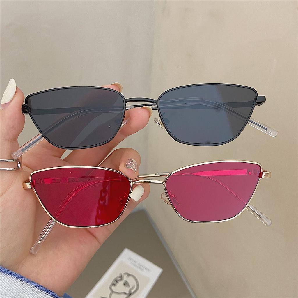 New Cat Eye Small Metal Sunglasses Fashion Women Outdoor Street Po Sun Glasses Sunshading UV Protection Eyewear