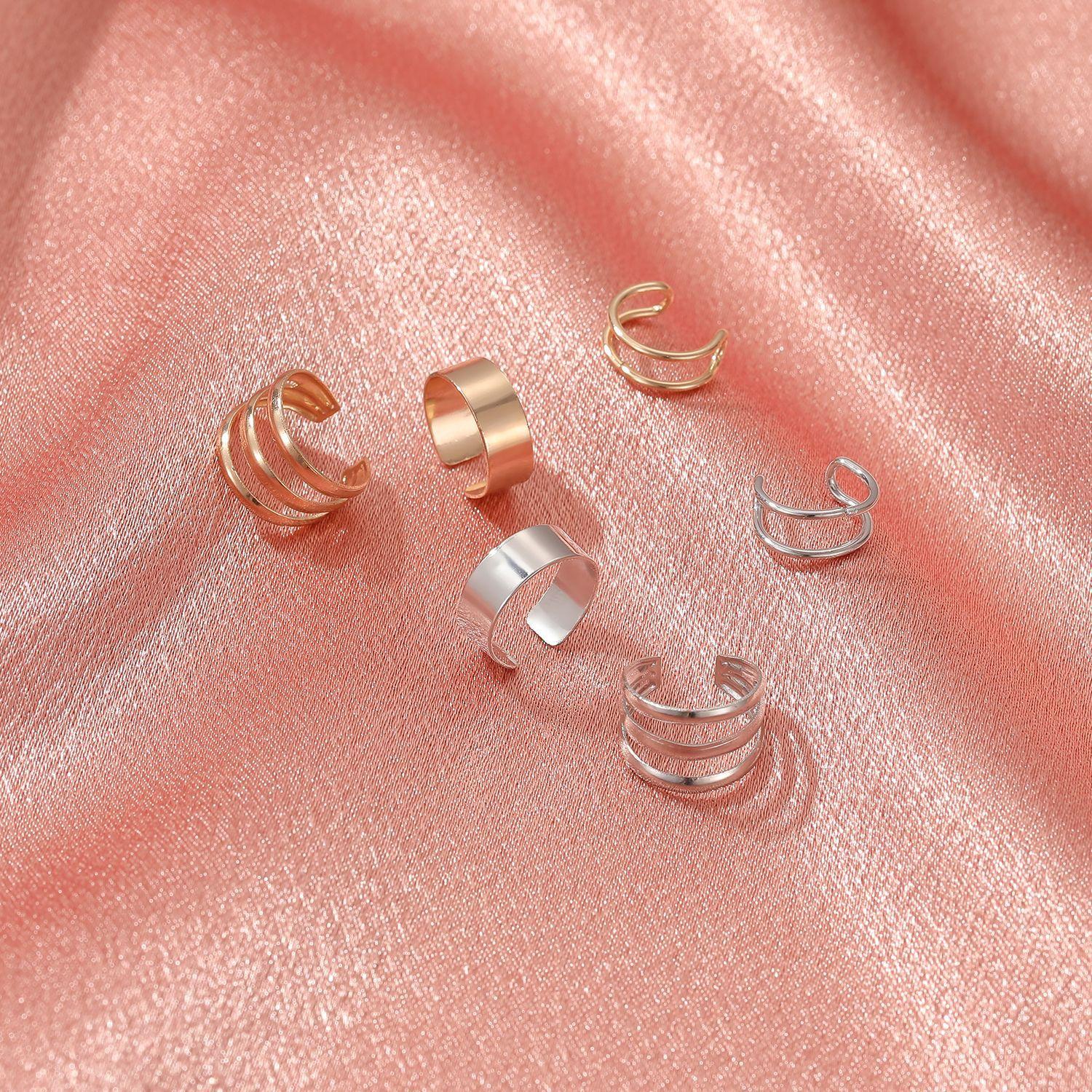 Orecchini A Clip Non Piercing WOZNU – Ear Cuff Donna In Ottone Placcato Oro, Ipoallergenici, Senza Buco Per Cartilagine, Regalo In Confezione