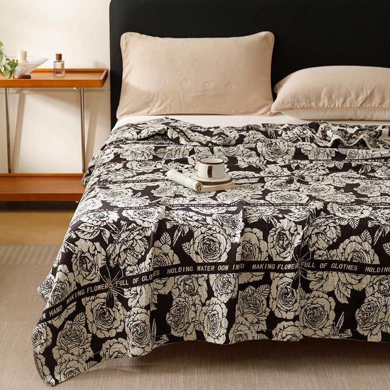 2026 Maillard-Stil Baumwollgaze Handtuchdecke - Garngefärbtes Jacquard Sommer Nickerchenbezug