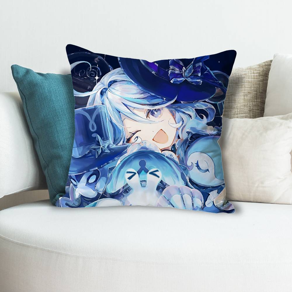 GGenshin Impact FFurina Various Sizes Square Pillow Case For Car Home Bedchamber Decor Custom Valentine gift