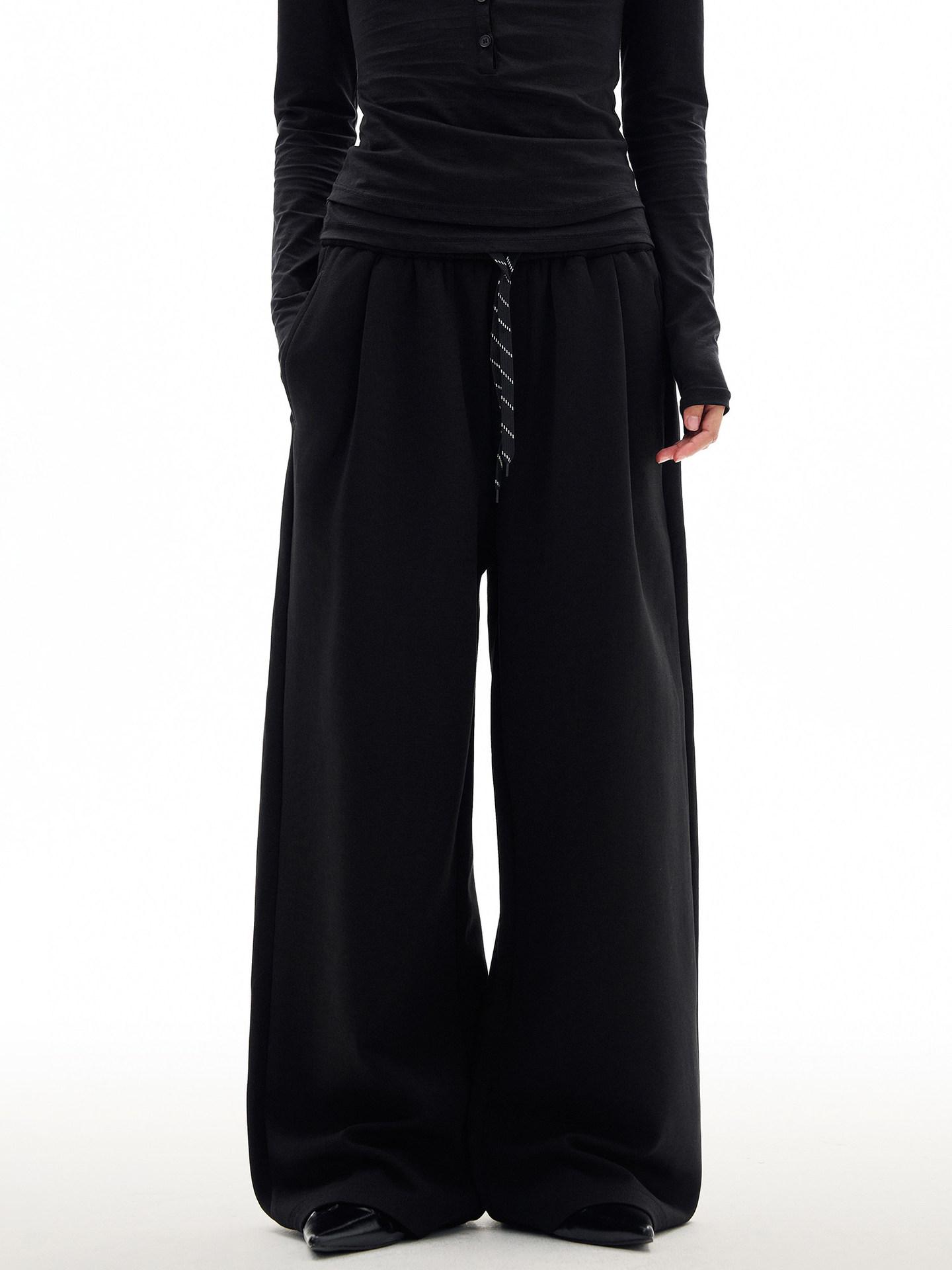 Unisex American Retro Grey Wide Leg Sweatpants – Relaxed Fit, Trendy Style XXL