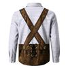 Herren Oktoberfest 3D-Druck Locker geschnitten Langarmhemd mit Reverskragen Vintage Lässig Outdoor Festival Party Atmungsaktives Oberteil
