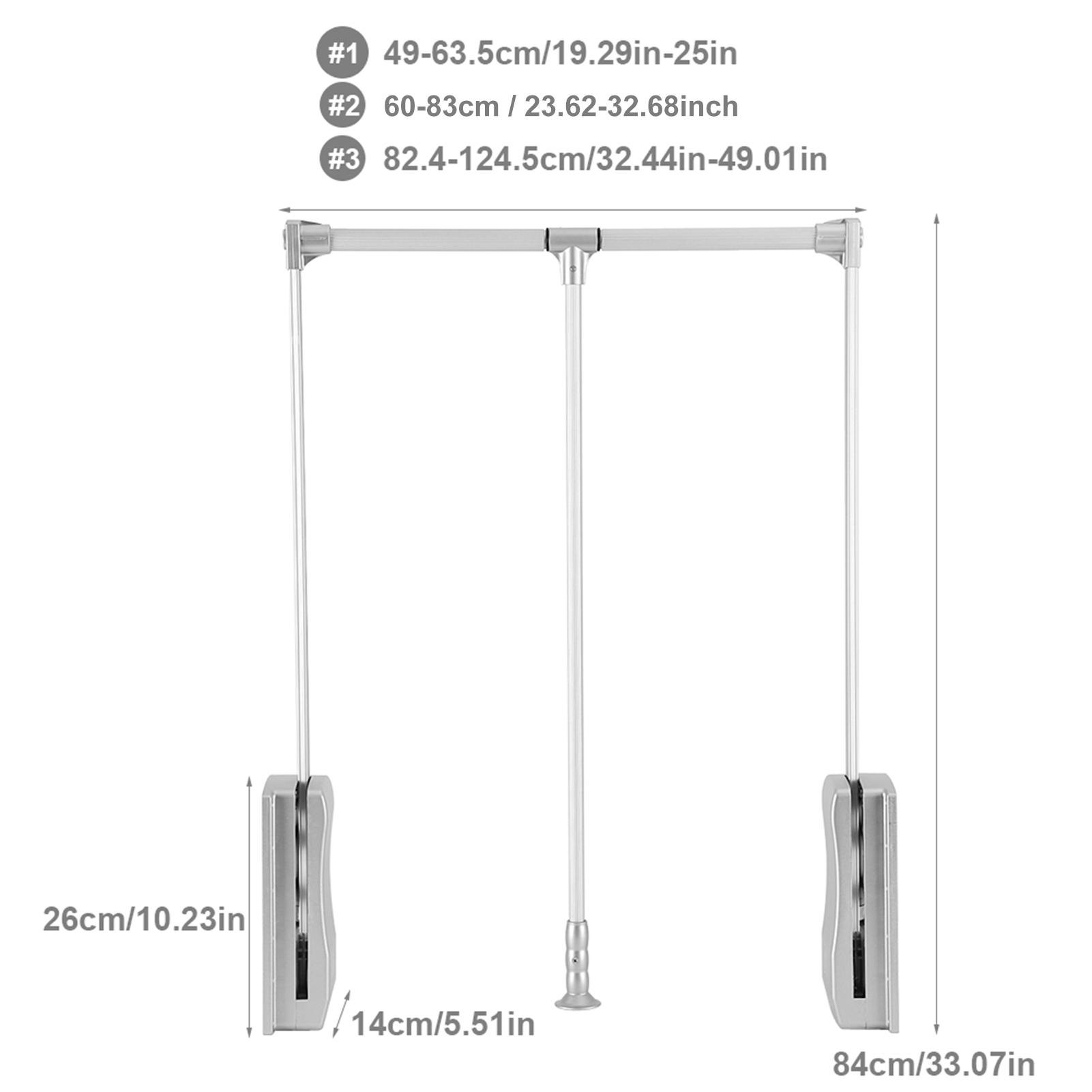 /Pull Down Adjustable Width Wardrobe Clothes Hanging Rail Soft Return Space Saving Adjustable Wardrobe Rail Wardrobe Rail