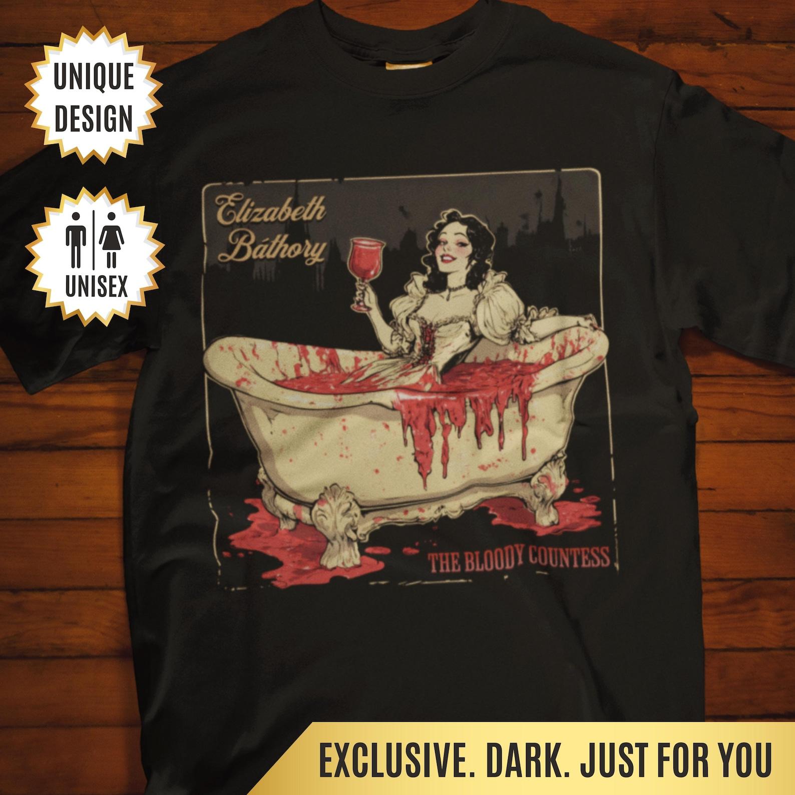 Elizabeth Bathory T-Shirt Gothic Gift Blood Countess Tee, Vintage Retro Tee, Horror Aesthetic Tee Macabre Gothic Shirt, Erzsébet Báthory S