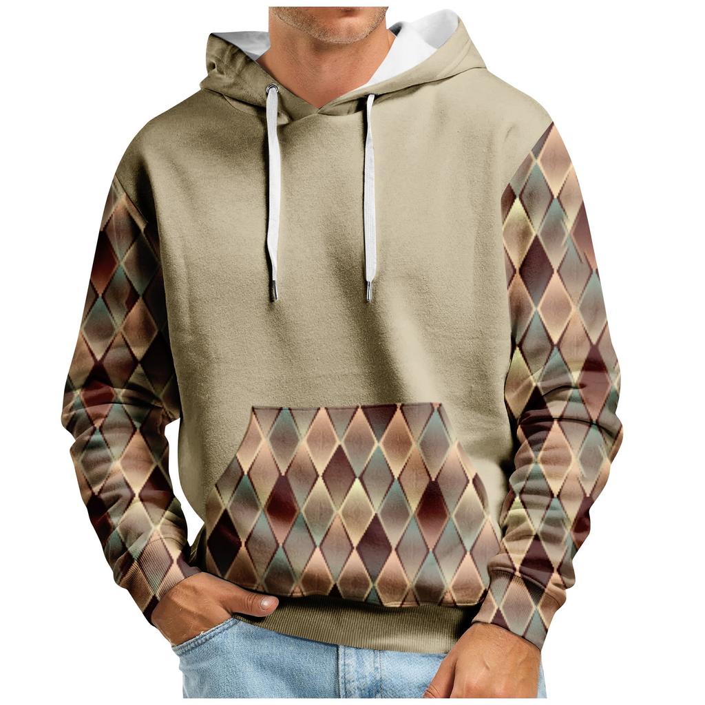 Herbst Herren Großer Kapuzenpullover mit Digitaldruck Neuer großer Basic-Pullover