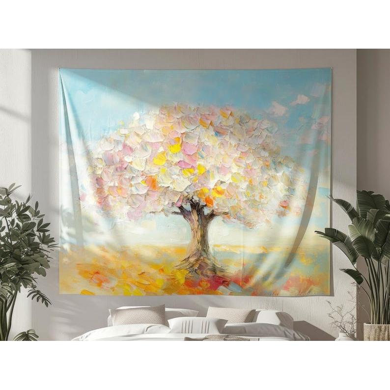 Vibrant, blooming trees tapestry 75x100 чёрный