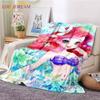 Princess and Prince Blanket Classic Cartoon Flannel Blankets Mermaid Ariel Throw Blanket for Bed Couch Office Portable Blankets
