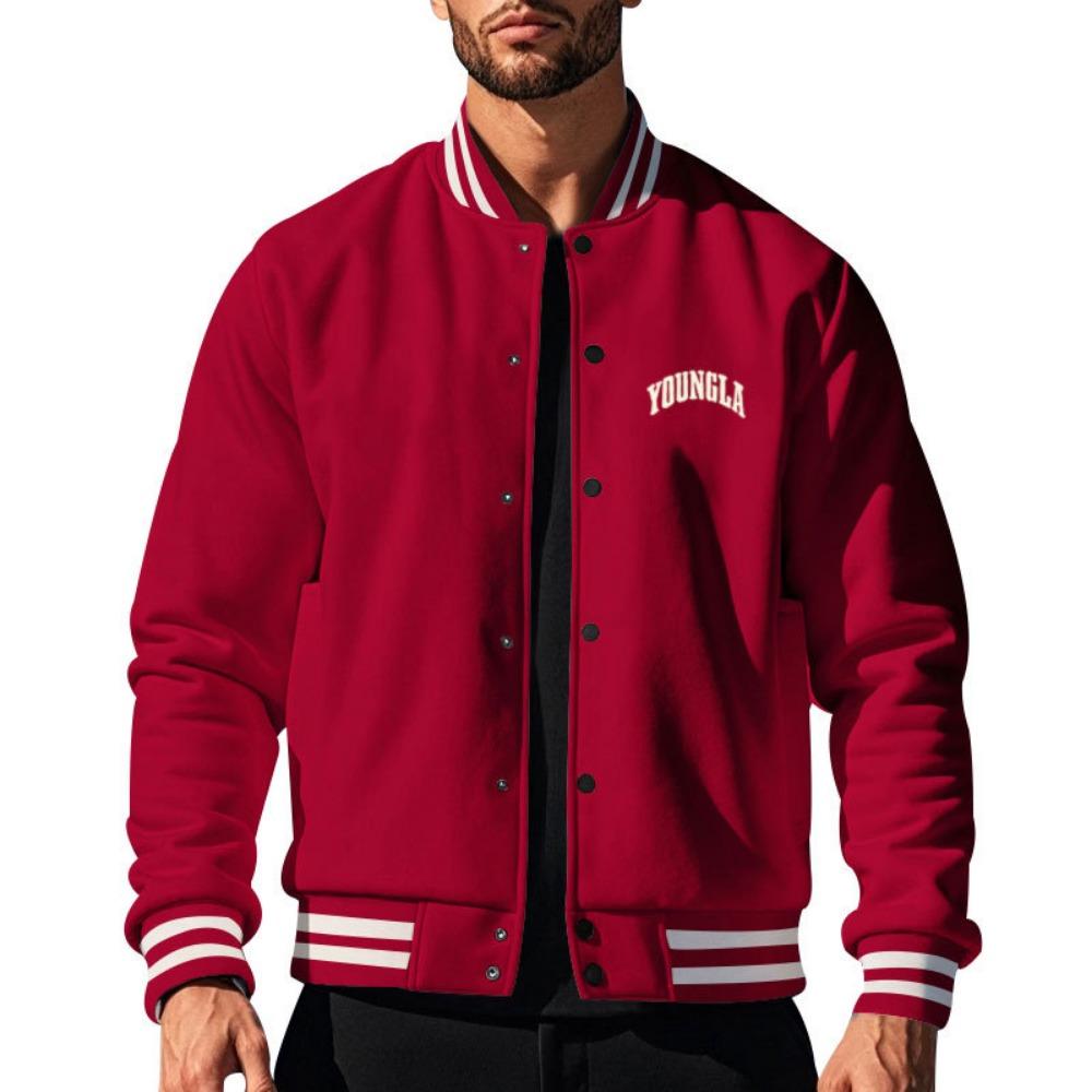 

Мужская бейсбольная джерси на осень и зиму, американская уличная повседневная куртка свободного кроя, модная бейсбольная джерси с принтом S