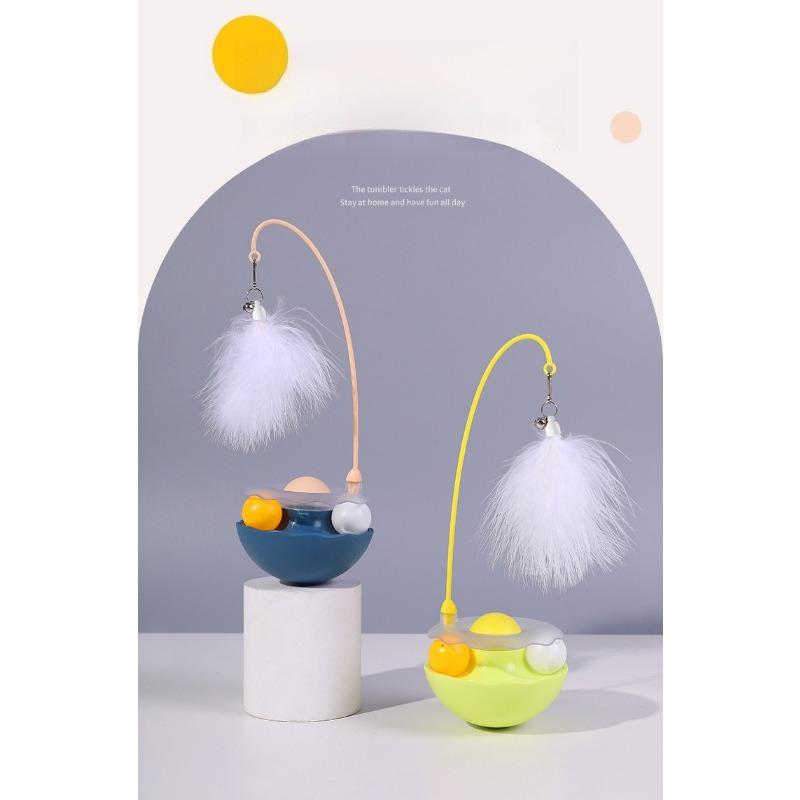 1PC Tumbler Cat Toy Catnip Self-hi Feather Bells Cat Stick Cat Pet Supplies