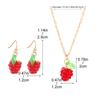 Raspberry Pendant Alloy Jewelry Set Stylish Fruit Shaped Necklace and Earrings for Ladies Unique Daily Wear Accessories