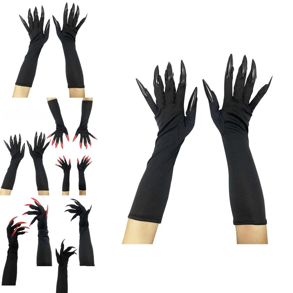 Long Witch Claw Gloves With Plastic Material For Halloween Cosplay Dress Up