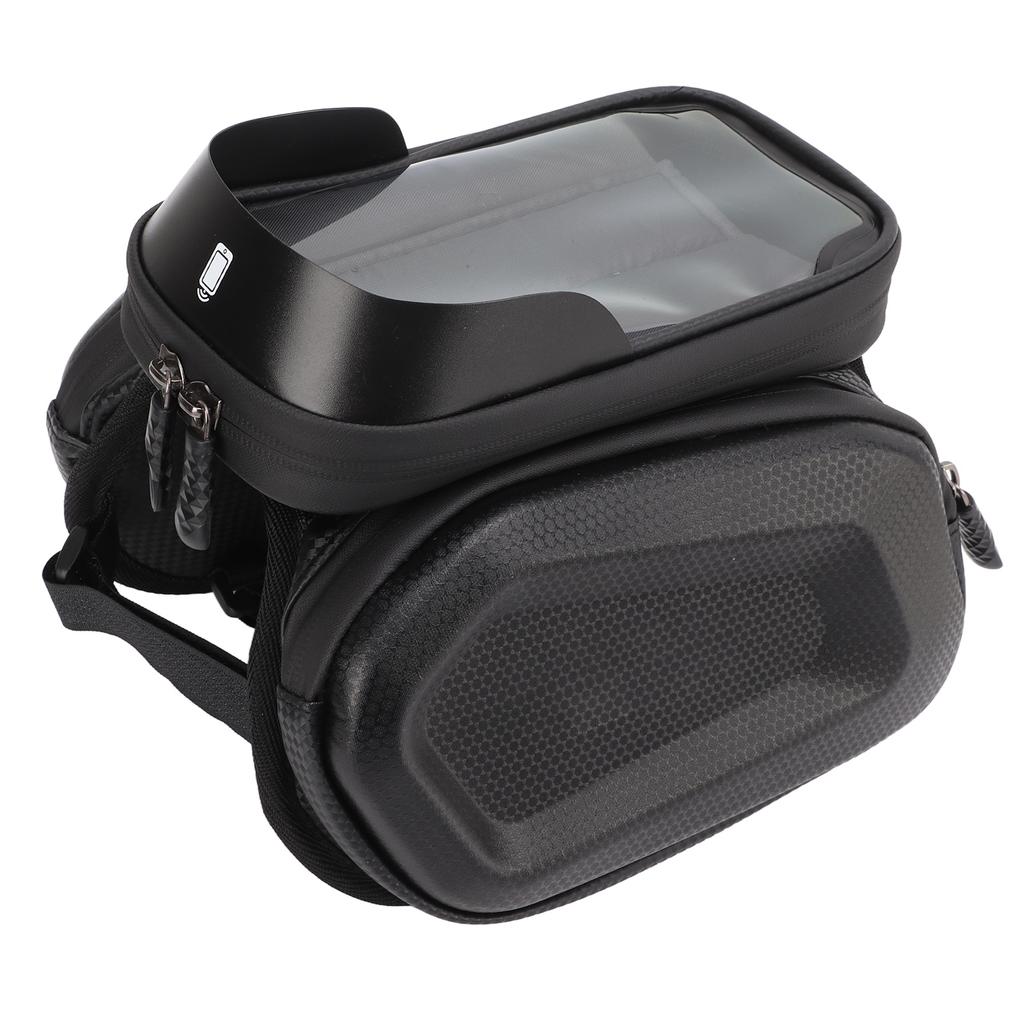 Bike Frame Bag PU Leather Waterproof Transparent Sun Visor Side Bags Stable Durable Bike Phone Bag