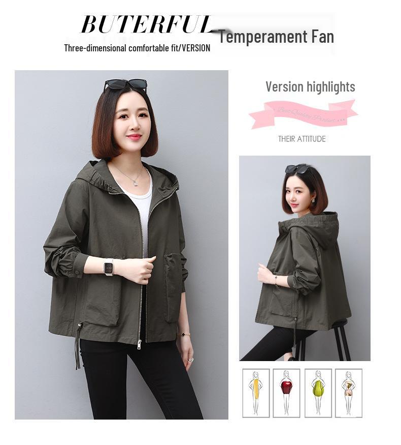 Mom's High-End Women's Hooded Jacket - New 2024 Spring/Autumn Casual Loose Fit