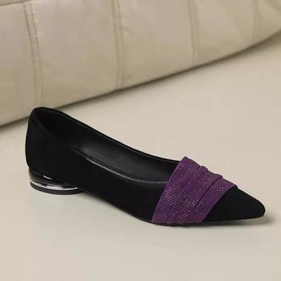 Fashion New 2025 Pointed Toe Flat Office Boat Solid Color Knitted Slip On Shoes Casual Ballet Flats Shoes Women Loafers Zapatos De Mujer