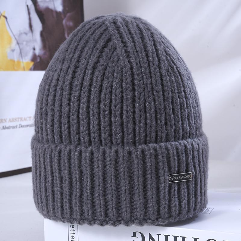 Women's Winter Warm Knitted Hat Korean Style Versatile Big Head Circumference Showing Face Small Windproof Ear Protection Wool Hat