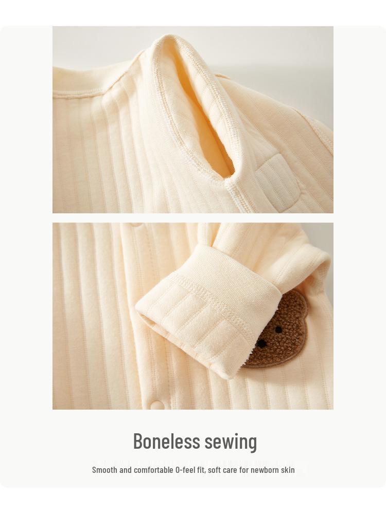 Infant Cotton Long-Sleeved Romper: Warm, Soft, Boneless Suit for Spring, Autumn, and Winter