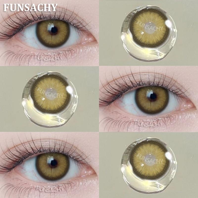 FUNSACHY Brown Korean Lenses Colored Contact Lenses For Eyes Fashion Lens Beautiful Pupil Yearly Use Natural Gray Eye Contacts