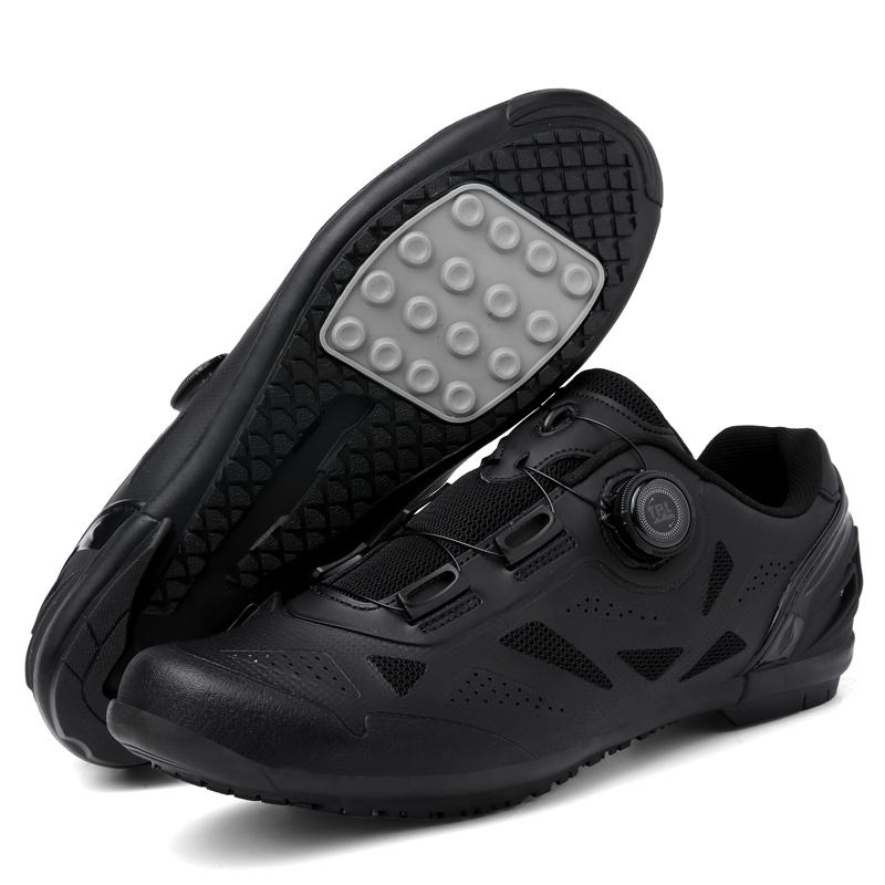 MTB Cycling Sneakers Men Women Breathable Knit Self-Locking Road Bicycle Shoes For Exercise Bikes SPD Cleats Clip Cycle Trainers