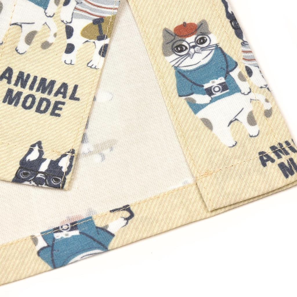 Side Button Apron Animal Mode 258031 Beige [Kusuguru Japan] M-L