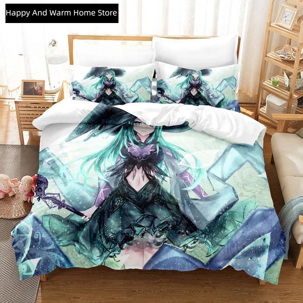 

3D Anime Kawai Young Girls Date A Live IV Beding Set Single Twin Ful Quen King-Sized Dimensionsd Dimensions Bed Linen Set Adult People Young Boys 135*200cm Eu-Single