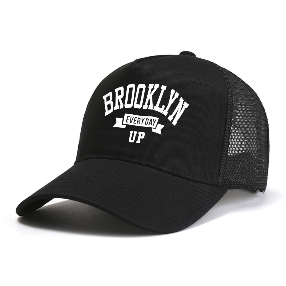 Brooklyn jeden Tag Bedruckte Herren-Baseballkappe Mode Lässig Streetwear Snapback-Hut atmungsaktive Netz-Sonnenkappe coole Trucker-Hüte