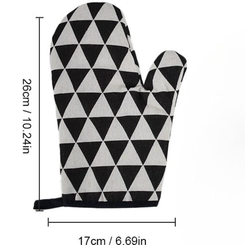 1PC Thickened Thermal Insulation Gloves Kitchen Microwave Oven Anti-scalding Baking Cotton and Linen Gloves