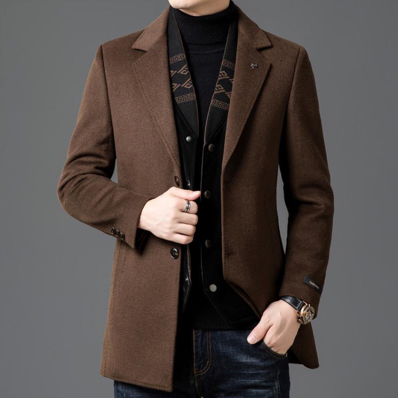 

Hengyuanxiang 2025 Autumn/Winter Double-faced Wool Coat with Detachable Goose Down Liner, 3-in-1 Design 185 чорний
