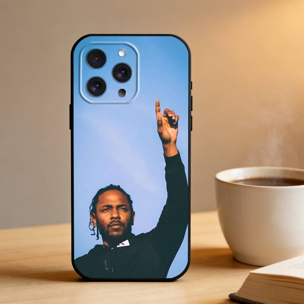 Custodia per Telefono K-Kendrick Lamar Rapper Per iPhone 17 16 15 14 13 12 Max Plus Copertura Nera in Silicone