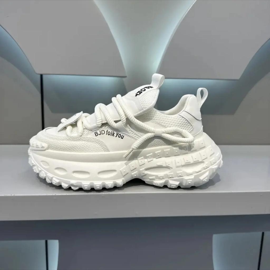 New Classic Men's Shoes 2024 Autumn Casual Sports Shoes Height Raising Breathable Thick Bottom Mesh White Shoes sneakers men