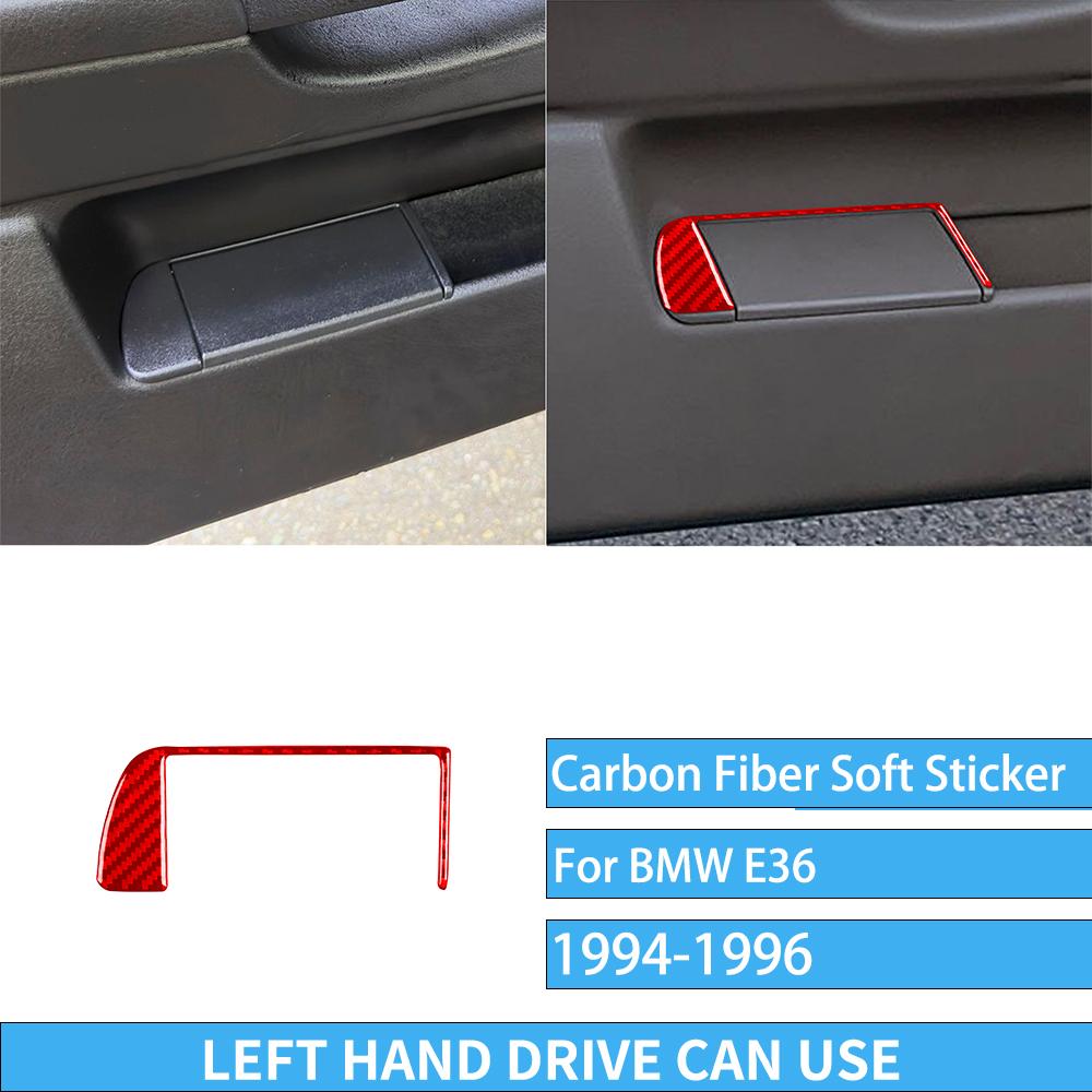 Real Carbon Fiber Car Accessories Driver Door Storage Frame Trim Cover Soft Sticker For BMW E36 3 Series/M3 1994 1995 1996