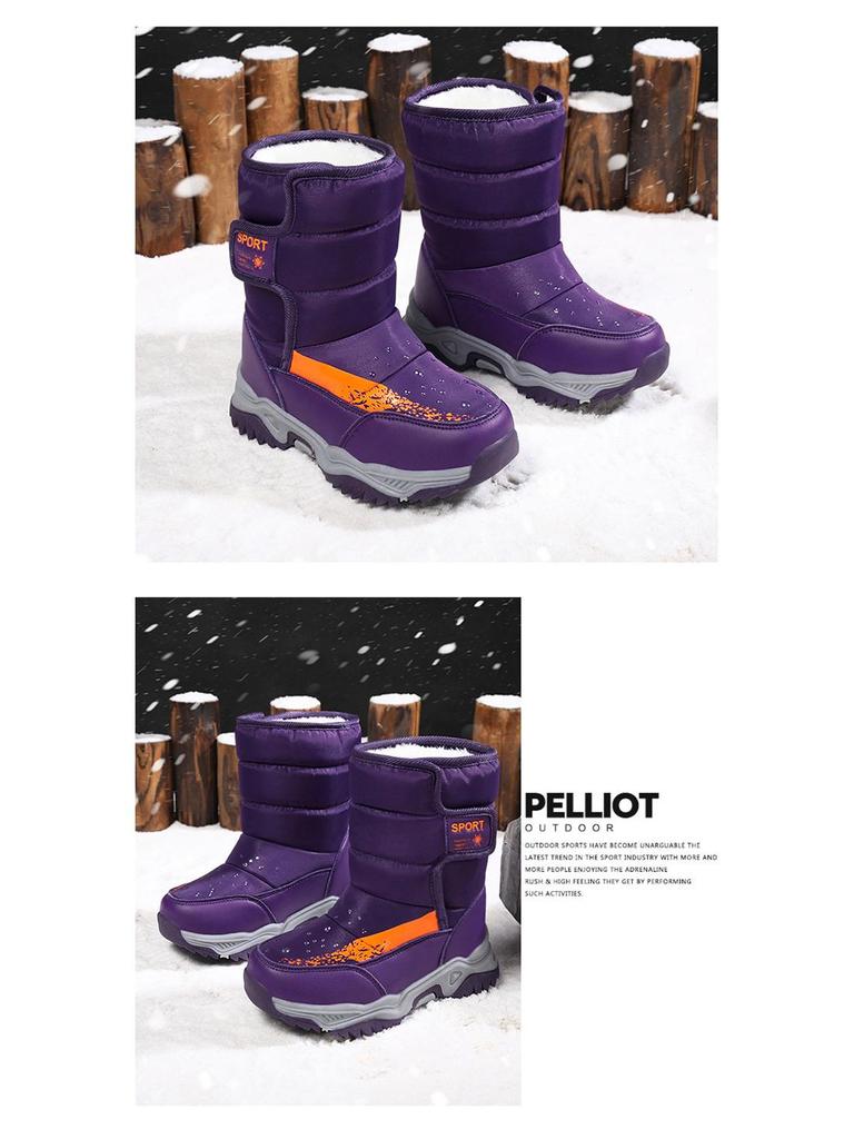 Botas de Neve de Inverno para Crianças até Meio da Panturrilha - Peludas, Quentes e Casuais para Meninos e Meninas