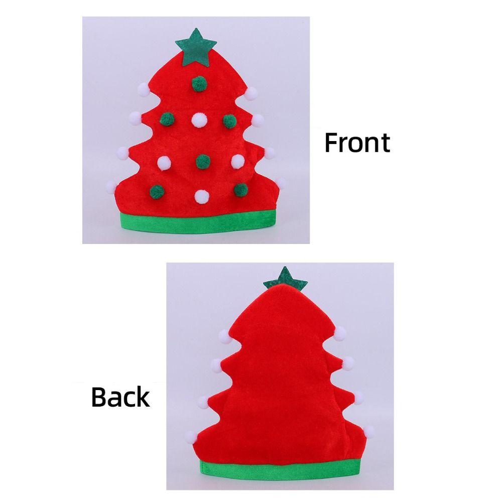 Classic Red Green Color Christmas Tree Hat Funny Style Soft Material Christmas Cap Adult Size Festive Hat New Year Party