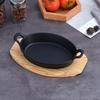 ZISIZ Round Cast Iron Teppanyaki Grill Pan