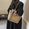 Silk Scarf Underarm Bag Women's 2025 New Winter Large-capacity Tote Bag Fashion Maillard Commuter Shoulder Bag