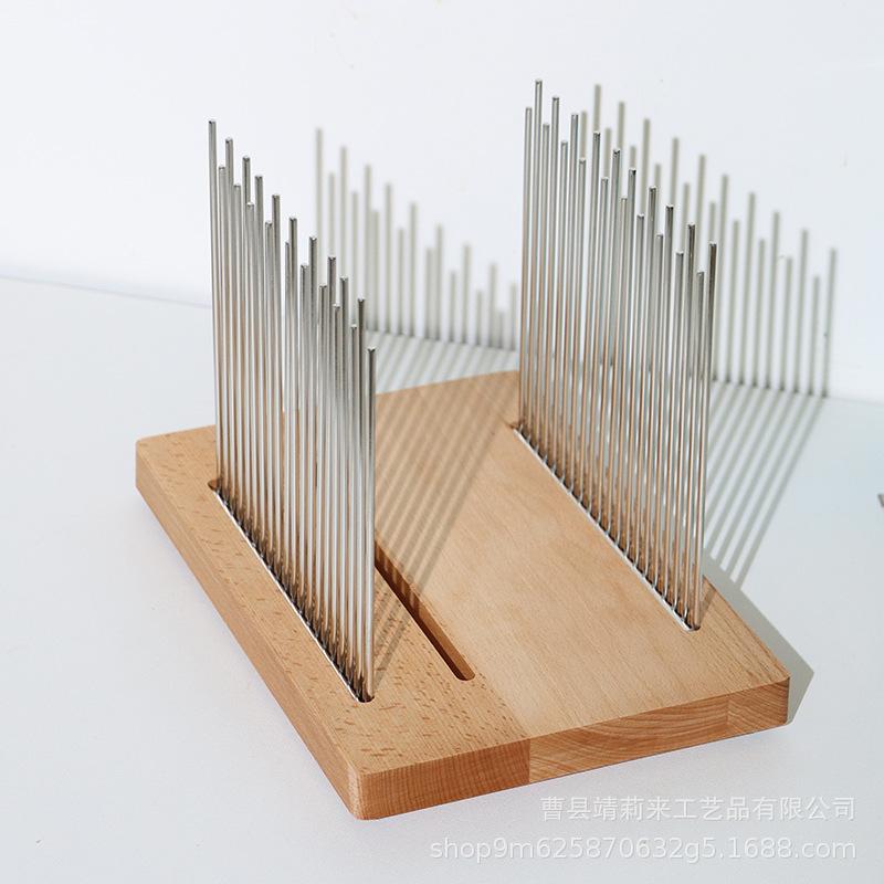 Wooden Bread Slicer & Divider with Stainless Steel Cutting Board
