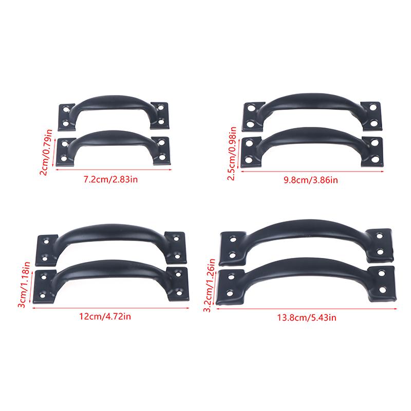 2Pcs Door Handle+8pcs Screws Iron Door Handles Gate Handle Pull For Sliding Barn Doors Gates Garages Sheds Window Pulls Knob