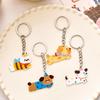 West Highland Terrier Cartoon Acrylic Keychain - Polka Dot Puppy Charm